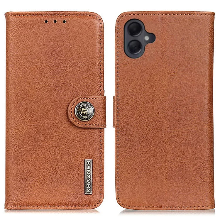 KHAZNEH For Samsung Galaxy A06 Wallet Case Cowhide Texture Leather Flip Phone Cover
