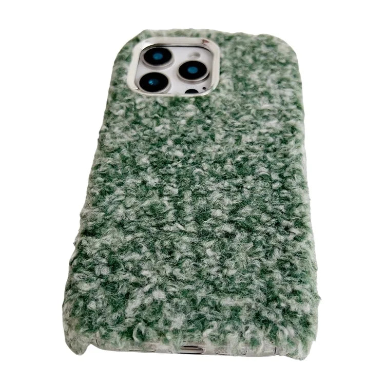 For iPhone 16 Pro Case Wool-Like Plush Soft TPU Protective Phone Cover