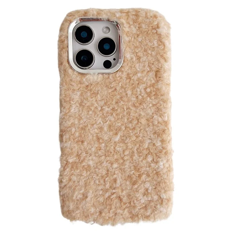 For iPhone 16 Pro Case Wool-Like Plush Soft TPU Protective Phone Cover