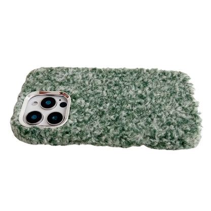 For iPhone 16 Pro Case Wool-Like Plush Soft TPU Protective Phone Cover