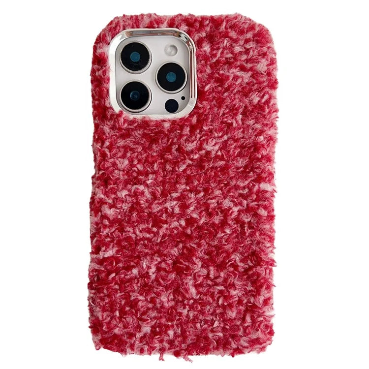 For iPhone 16 Pro Case Wool-Like Plush Soft TPU Protective Phone Cover