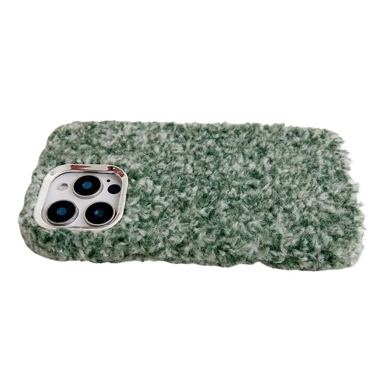 For iPhone 16 Pro Case Wool-Like Plush Soft TPU Protective Phone Cover