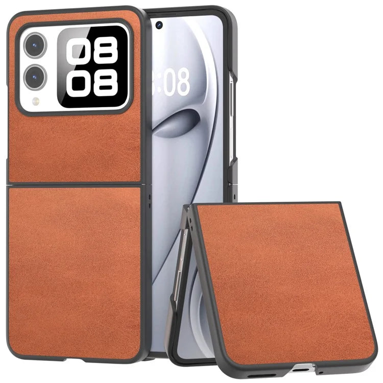For Huawei nova Flip 5G Case Cowhide Texture Hard PC+PU Protective Phone Cover