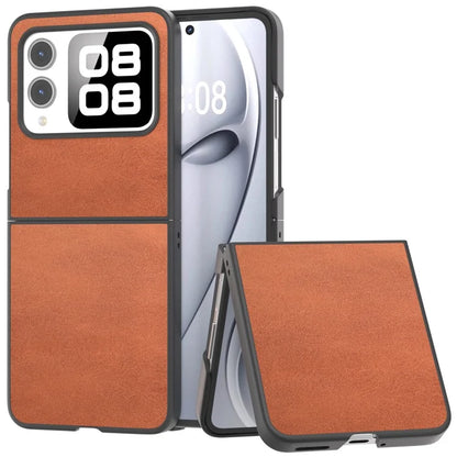 For Huawei nova Flip 5G Case Cowhide Texture Hard PC+PU Protective Phone Cover