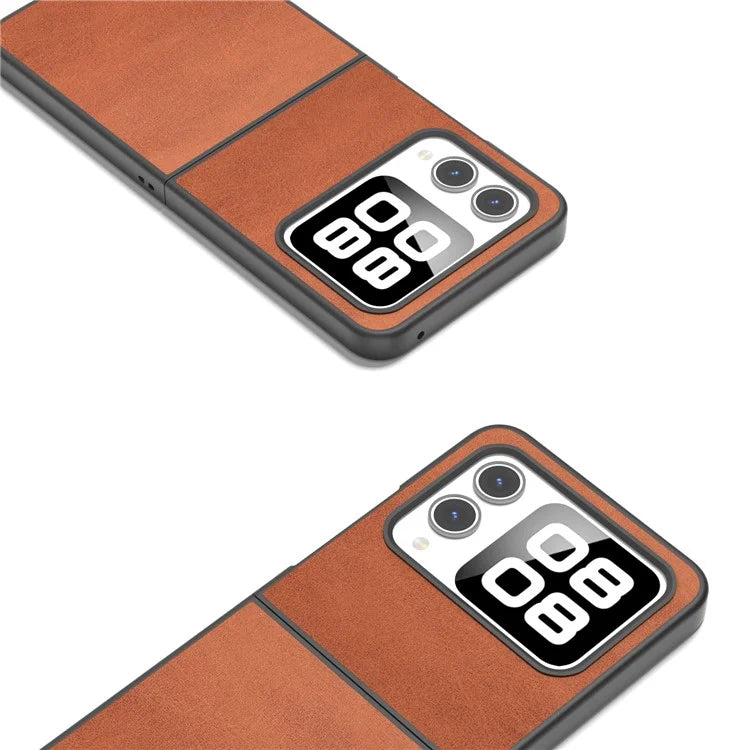 For Huawei nova Flip 5G Case Cowhide Texture Hard PC+PU Protective Phone Cover