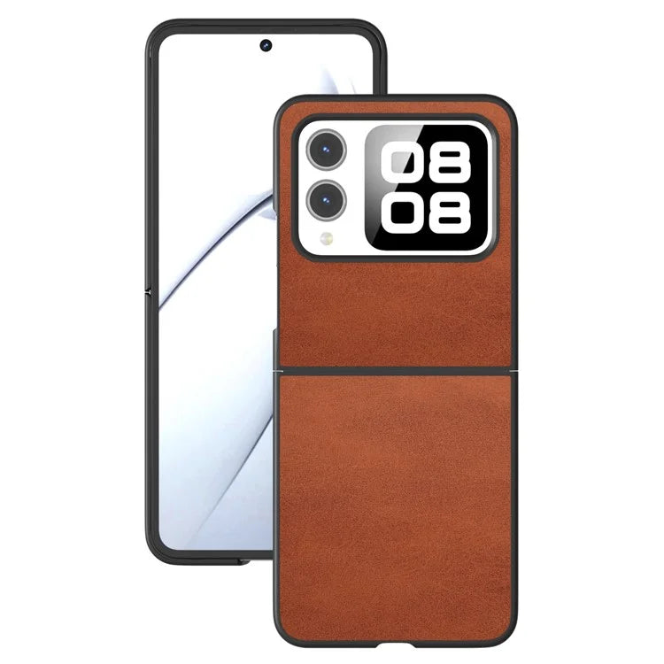 For Huawei nova Flip 5G Case Cowhide Texture Hard PC+PU Protective Phone Cover