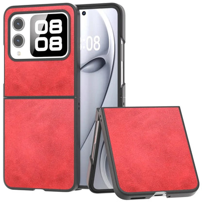 For Huawei nova Flip 5G Case Cowhide Texture Hard PC+PU Protective Phone Cover