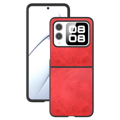 For Huawei nova Flip 5G Case Cowhide Texture Hard PC+PU Protective Phone Cover