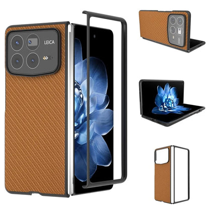 For Xiaomi Mix Fold 4 5G Case Carbon Fiber Texture PU+PC Phone Cover