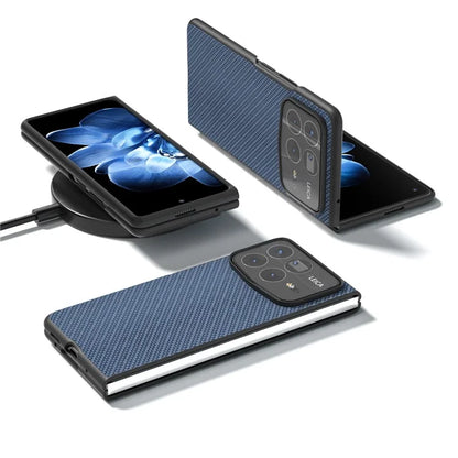 For Xiaomi Mix Fold 4 5G Case Carbon Fiber Texture PU+PC Phone Cover