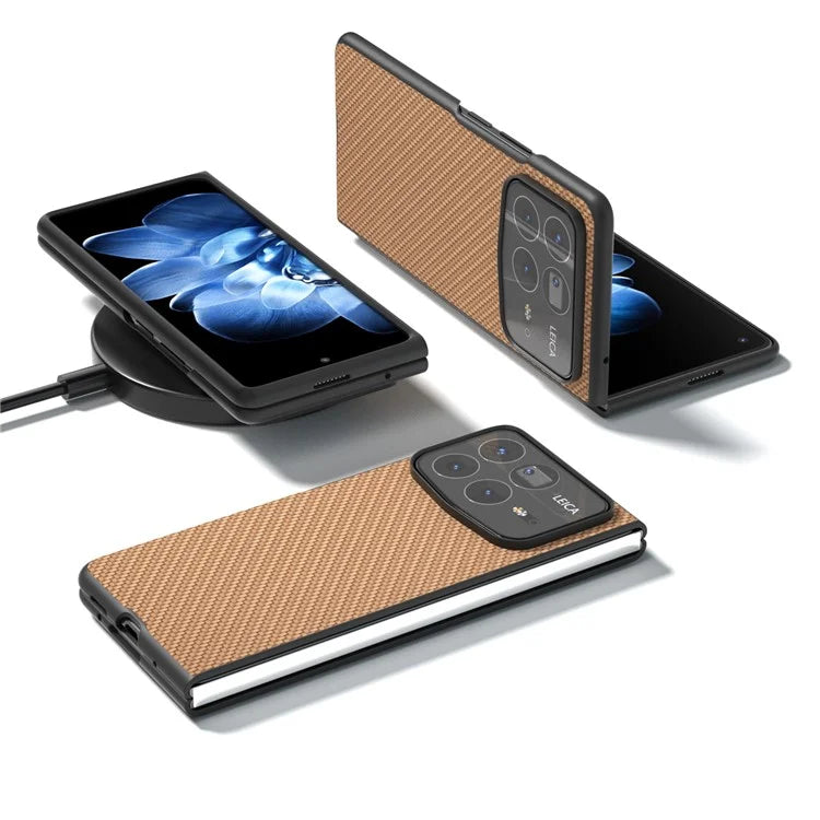For Xiaomi Mix Fold 4 5G Case Carbon Fiber Texture PU+PC Phone Cover