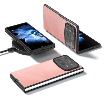 For Xiaomi Mix Fold 4 5G Case Cowhide Texture Hard PC+PU Protective Phone Cover