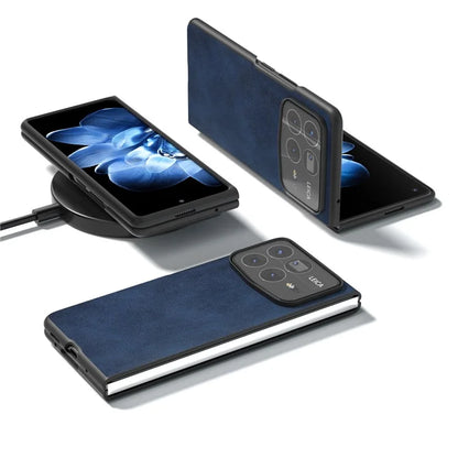 For Xiaomi Mix Fold 4 5G Case Cowhide Texture Hard PC+PU Protective Phone Cover