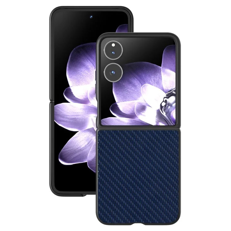 For Xiaomi Mix Flip 5G Case Carbon Fiber Texture PU+PC Phone Cover
