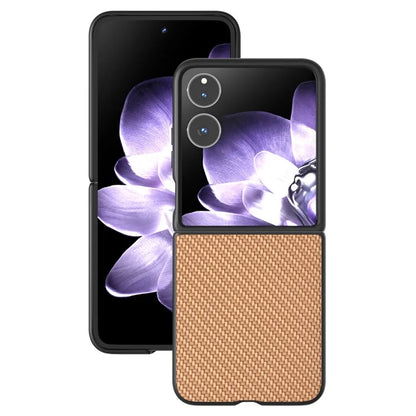 For Xiaomi Mix Flip 5G Case Carbon Fiber Texture PU+PC Phone Cover