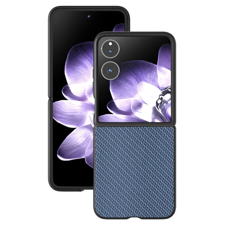 For Xiaomi Mix Flip 5G Case Carbon Fiber Texture PU+PC Phone Cover