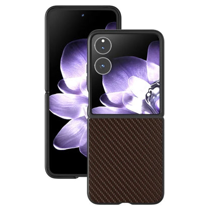 For Xiaomi Mix Flip 5G Case Carbon Fiber Texture PU+PC Phone Cover