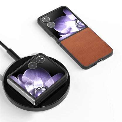 For Xiaomi Mix Flip 5G Case Cowhide Texture Hard PC+PU Protective Phone Cover