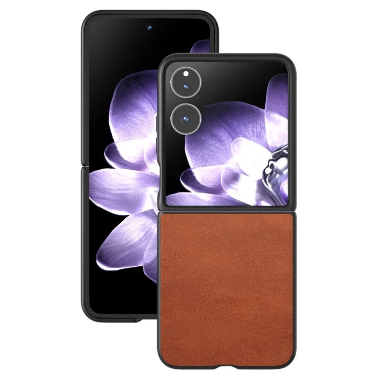 For Xiaomi Mix Flip 5G Case Cowhide Texture Hard PC+PU Protective Phone Cover