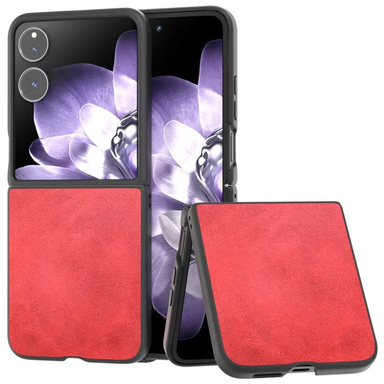 For Xiaomi Mix Flip 5G Case Cowhide Texture Hard PC+PU Protective Phone Cover