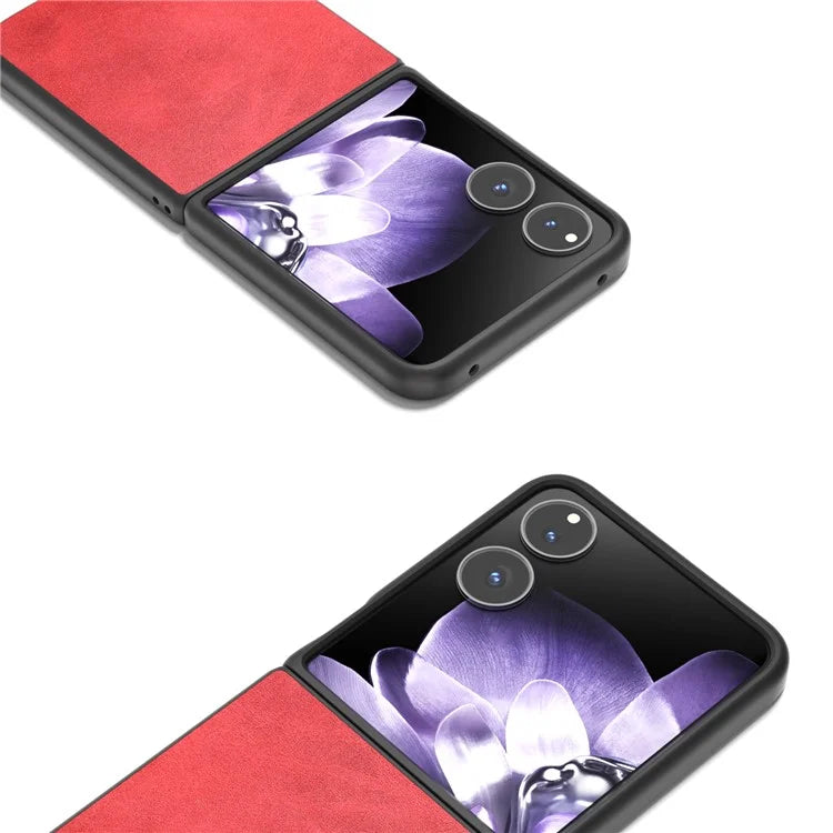 For Xiaomi Mix Flip 5G Case Cowhide Texture Hard PC+PU Protective Phone Cover