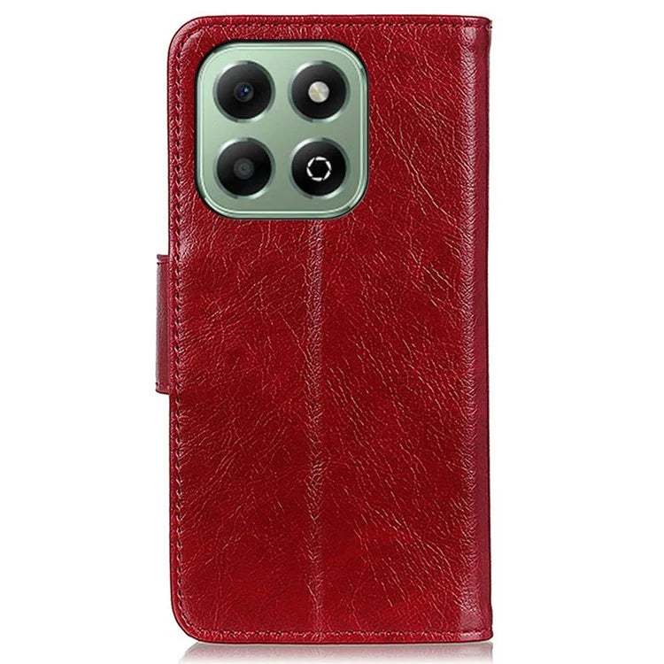 For Honor X6b 4G Case Nappa Texture Split Leather Wallet Phone Cover