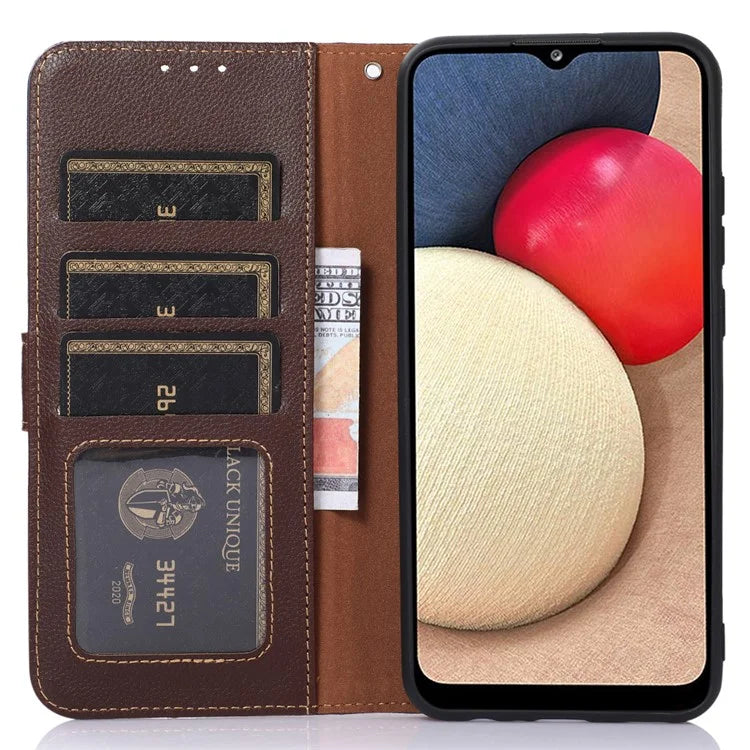 KHAZNEH For Samsung Galaxy A16 5G Case RFID Blocking Wallet PU Leather Phone Cover