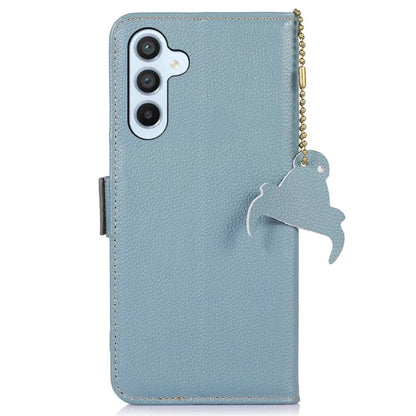 For Samsung Galaxy A16 5G Case RFID Blocking Textured Genuine Cow Leather Phone Cover