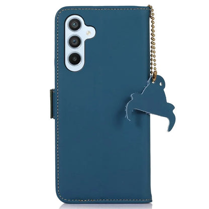 For Samsung Galaxy A16 5G Wallet Case Anti-Drop Genuine Cow Leather Phone Cover RFID Blocking