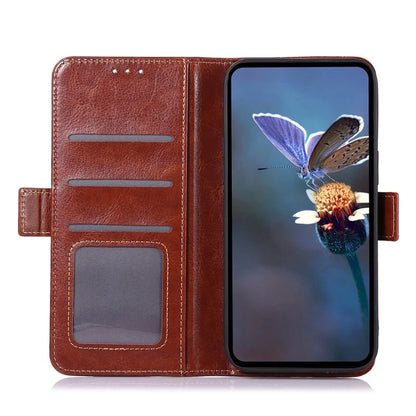 ABEEL For Samsung Galaxy A16 5G Case PU Leather Crazy Horse Texture Wallet Phone Cover
