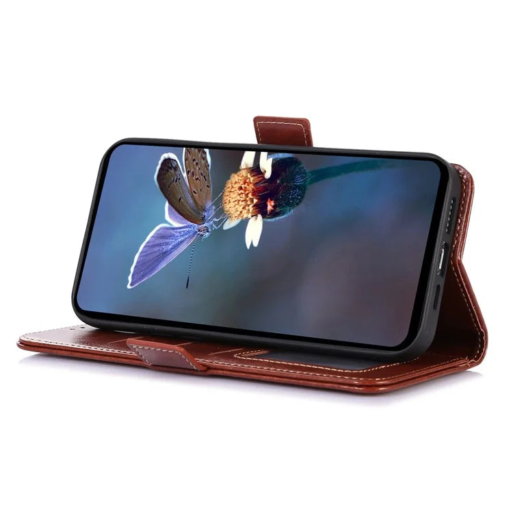 ABEEL For Samsung Galaxy A16 5G Case PU Leather Crazy Horse Texture Wallet Phone Cover