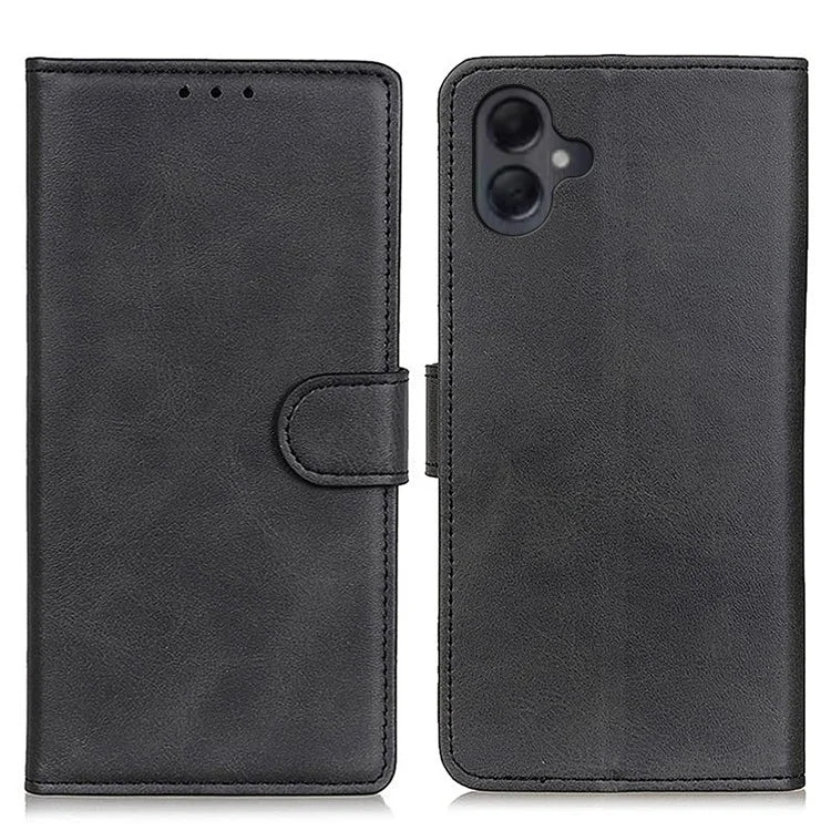 For Samsung Galaxy A06 Stand Wallet Case Cowhide Texture Leather Phone Cover