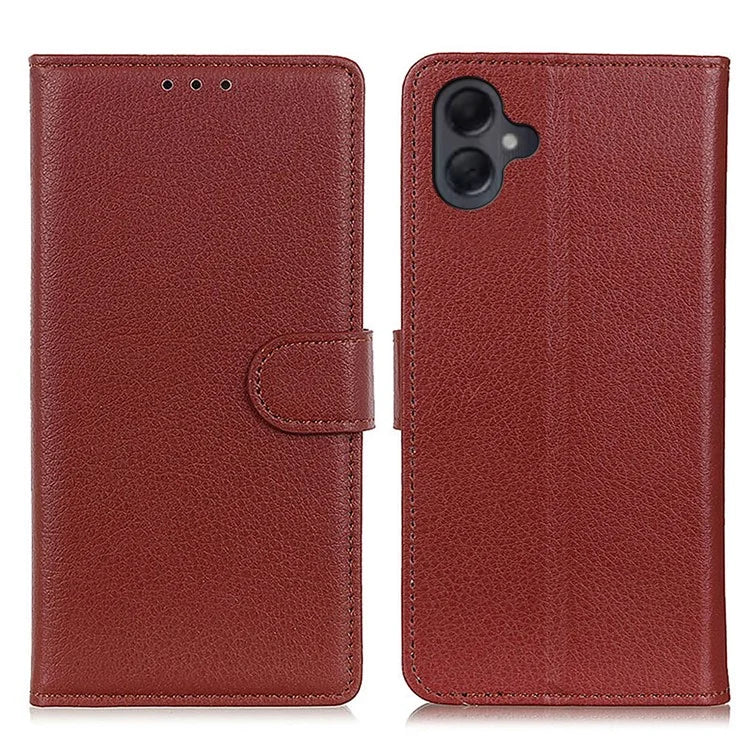 For Samsung Galaxy A06 Wallet Case PU Leather Phone Cover Litchi Texture
