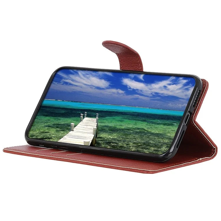 For Samsung Galaxy A06 Wallet Case PU Leather Phone Cover Litchi Texture