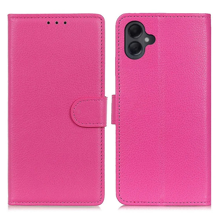 For Samsung Galaxy A06 Wallet Case PU Leather Phone Cover Litchi Texture