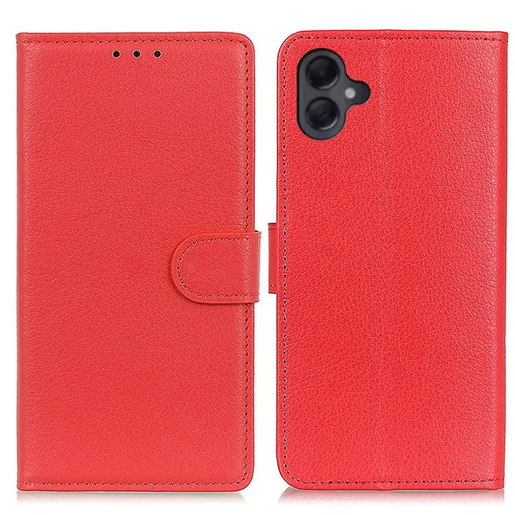 For Samsung Galaxy A06 Wallet Case PU Leather Phone Cover Litchi Texture