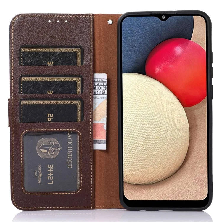 KHAZNEH For Samsung Galaxy A06 Case RFID Blocking Wallet PU Leather Phone Cover
