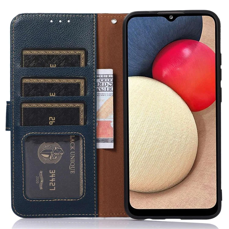 KHAZNEH For Samsung Galaxy A06 Case RFID Blocking Wallet PU Leather Phone Cover