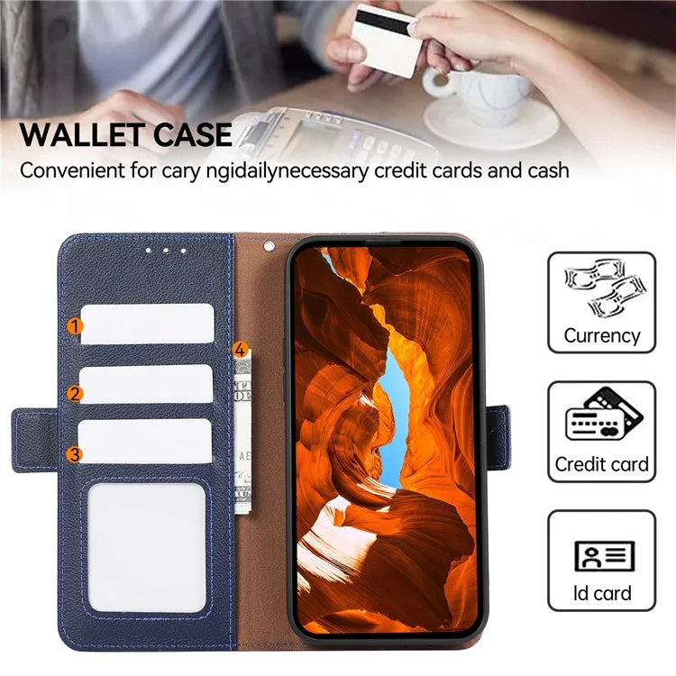 ABEEL For Samsung Galaxy A06 Case Litchi Texture Leather RFID Blocking Phone Cover