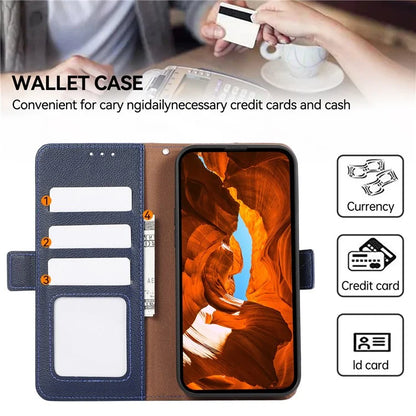 ABEEL For Samsung Galaxy A06 Case Litchi Texture Leather RFID Blocking Phone Cover