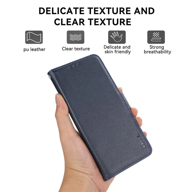 ABEEL For Samsung Galaxy A06 Case Litchi Texture Leather RFID Blocking Phone Cover
