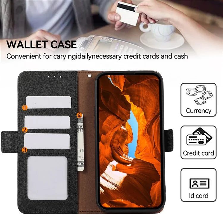 ABEEL For Samsung Galaxy A06 Case Litchi Texture Leather RFID Blocking Phone Cover