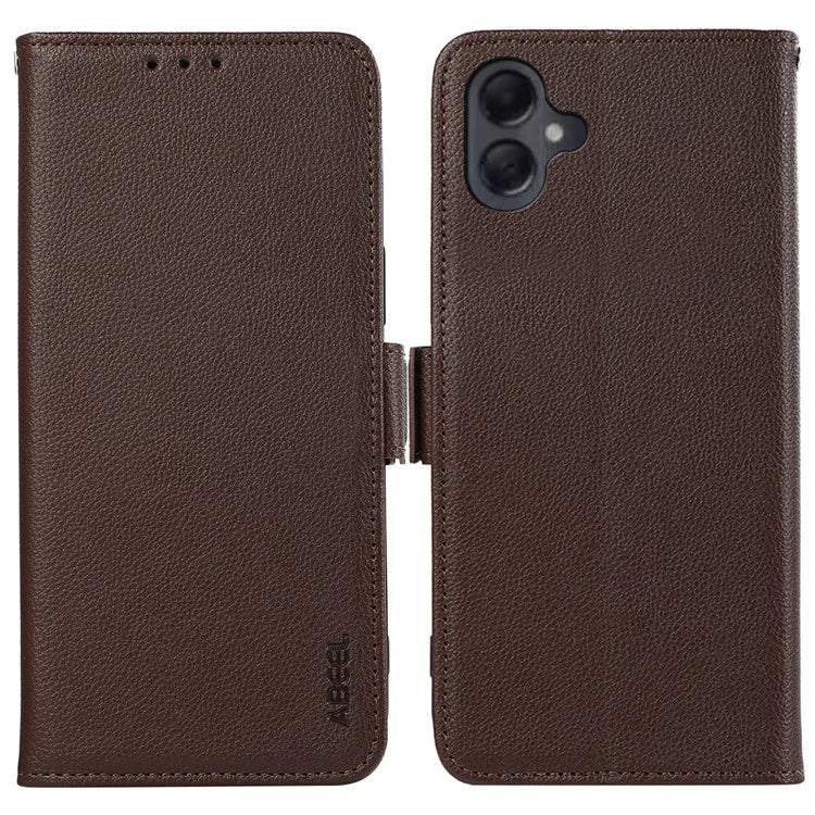 ABEEL For Samsung Galaxy A06 Case Litchi Texture Leather RFID Blocking Phone Cover