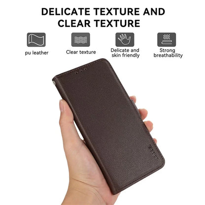 ABEEL For Samsung Galaxy A06 Case Litchi Texture Leather RFID Blocking Phone Cover