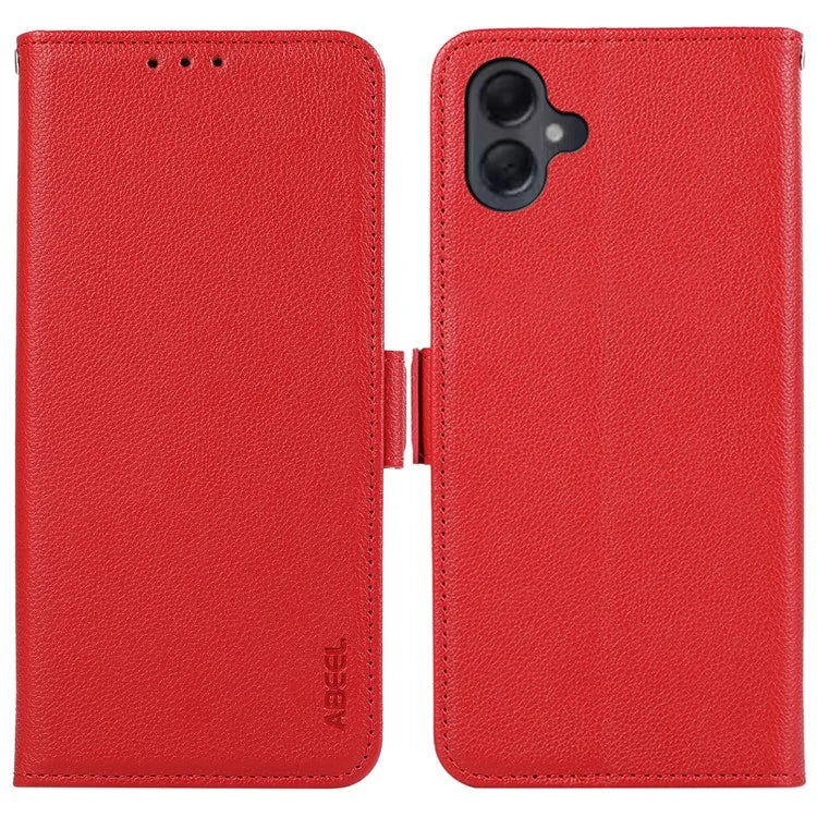 ABEEL For Samsung Galaxy A06 Case Litchi Texture Leather RFID Blocking Phone Cover