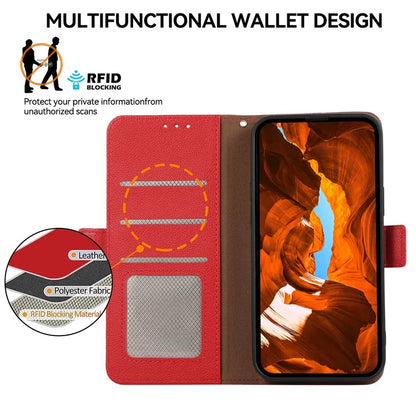 ABEEL For Samsung Galaxy A06 Case Litchi Texture Leather RFID Blocking Phone Cover