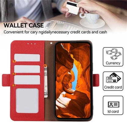 ABEEL For Samsung Galaxy A06 Case Litchi Texture Leather RFID Blocking Phone Cover