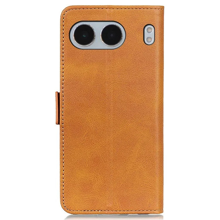For OnePlus Nord 4 Case Stand Cowhide Texture PU Leather Phone Cover