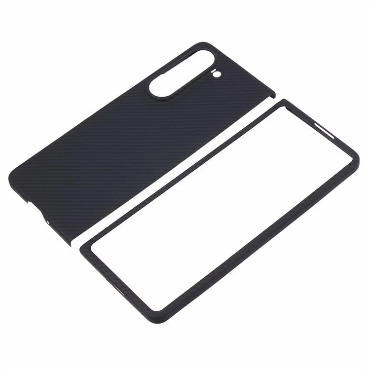 For Samsung Galaxy Z Fold6 5G Case 600D Fine Texture Aramid Fiber Phone Cover - Black