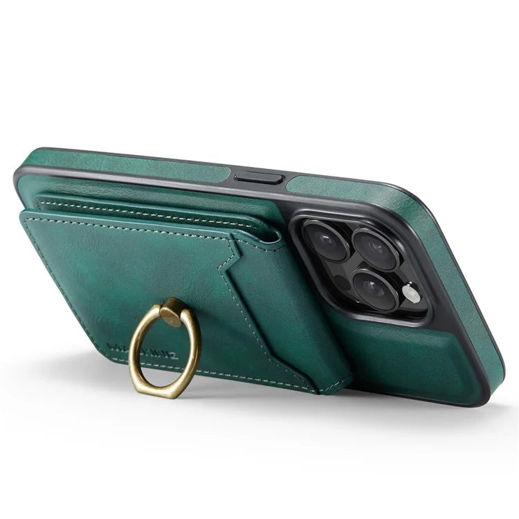 MAGKING K1 Series For iPhone 16 Pro Max Magnetic Case PC+TPU+PU Phone Cover with Card Holder Kickstand